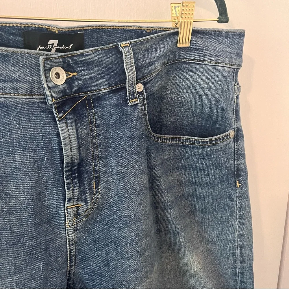 7 For All Mankind Slimmy Straight Leg Blue Jeans 36 - Picture 2 of 12